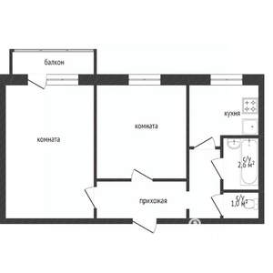 2-к квартира, вторичка, 54м2, 5/10 этаж