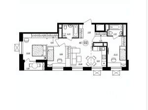 4-к квартира, строящийся дом, 72м2, 4/17 этаж