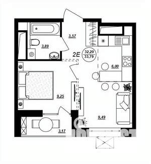 2-к квартира, вторичка, 34м2, 4/17 этаж