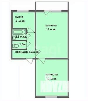 2-к квартира, вторичка, 43м2, 4/5 этаж