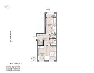 2-к квартира, вторичка, 65м2, 2/9 этаж