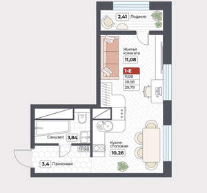 1-к квартира, вторичка, 30м2, 12/19 этаж