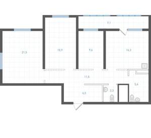 3-к квартира, вторичка, 93м2, 4/25 этаж