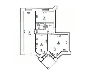 3-к квартира, вторичка, 84м2, 5/6 этаж