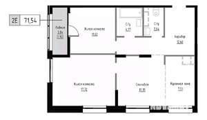 2-к квартира, вторичка, 72м2, 7/9 этаж