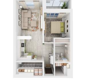 1-к квартира, вторичка, 56м2, 22/24 этаж