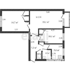 3-к квартира, вторичка, 59м2, 3/5 этаж