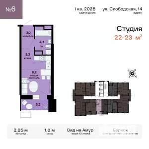 1-к квартира, вторичка, 22м2, 7/24 этаж