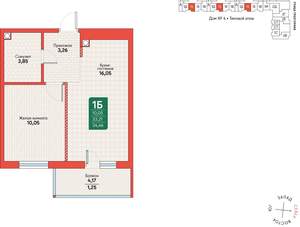 1-к квартира, вторичка, 34м2, 9/12 этаж