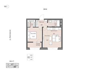 1-к квартира, вторичка, 45м2, 4/20 этаж