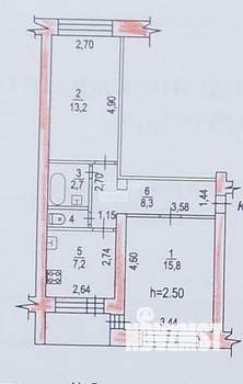 2-к квартира, вторичка, 49м2, 1/5 этаж