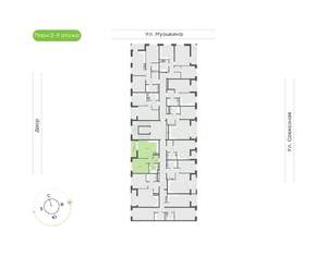 1-к квартира, вторичка, 44м2, 7/9 этаж