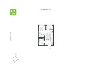 1-к квартира, вторичка, 27м2, 20/20 этаж