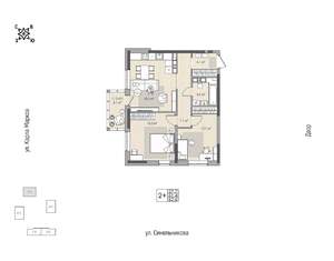2-к квартира, вторичка, 63м2, 13/24 этаж