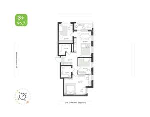 3-к квартира, вторичка, 97м2, 1/21 этаж