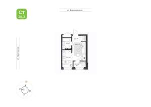 1-к квартира, вторичка, 26м2, 8/9 этаж