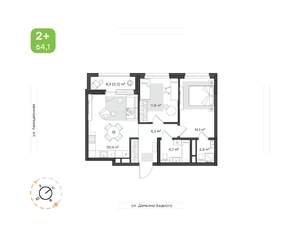2-к квартира, вторичка, 64м2, 11/21 этаж