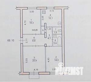 3-к квартира, вторичка, 82м2, 2/2 этаж