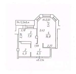 1-к квартира, сданный дом, 36м2, 12/19 этаж