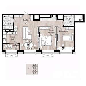 3-к квартира, вторичка, 85м2, 15/15 этаж