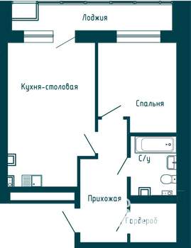 1-к квартира, строящийся дом, 52м2, 9/16 этаж