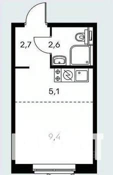 1-к квартира, вторичка, 23м2, 4/9 этаж
