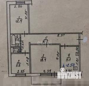 3-к квартира, вторичка, 69м2, 2/10 этаж