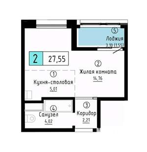 1-к квартира, вторичка, 28м2, 10/23 этаж