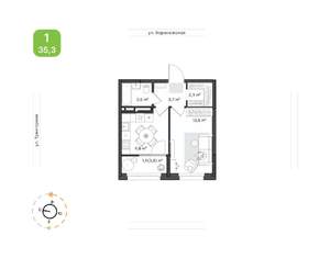 1-к квартира, вторичка, 35м2, 5/20 этаж