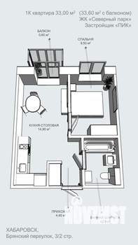 1-к квартира, вторичка, 34м2, 4/10 этаж